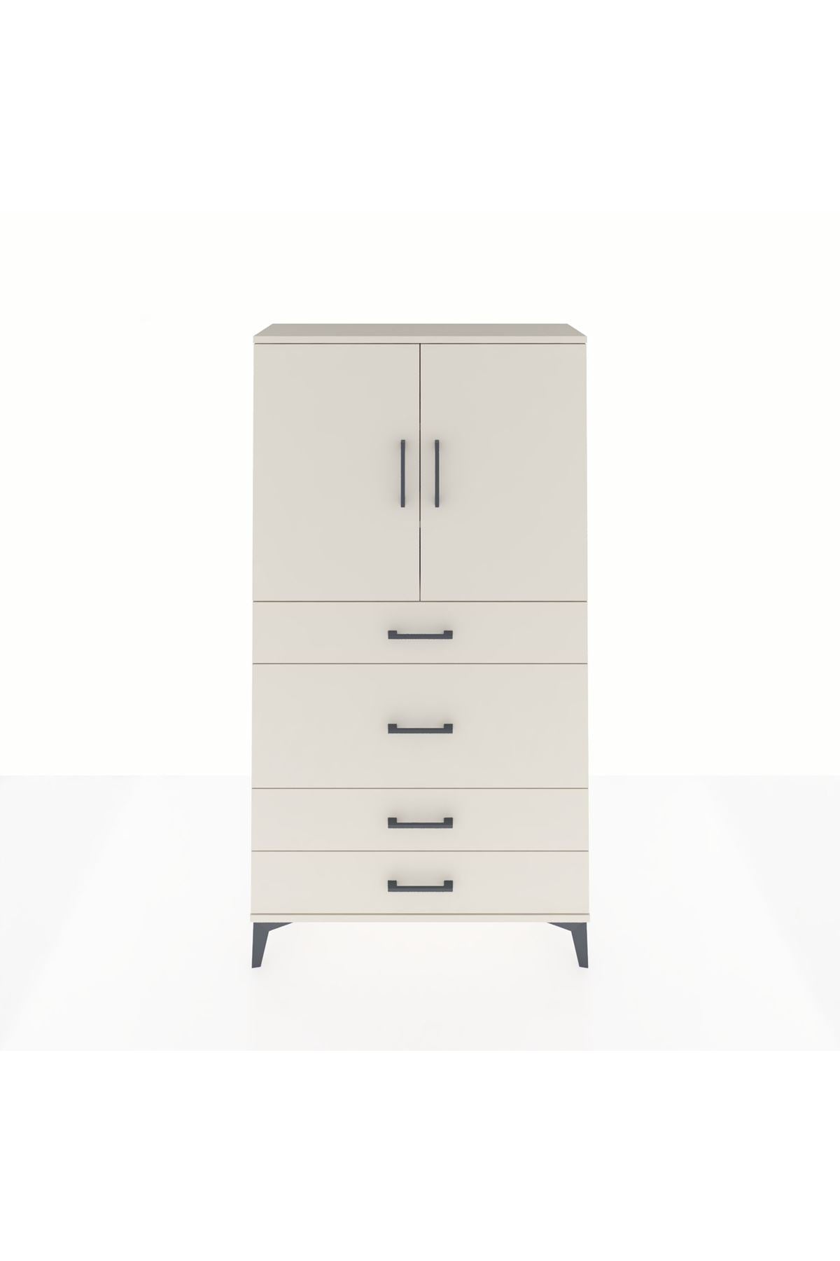 Arges Dolap 3 Raflı 4 Çekmeceli 2 Kapaklı 88x30x163 - S21M139V1A