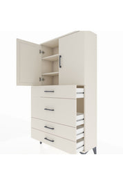 Arges Dolap 3 Raflı 4 Çekmeceli 2 Kapaklı 88x30x163 - S21M139V1A