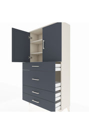 Arges Dolap 3 Raflı 4 Çekmeceli 2 Kapaklı 88x30x163 - S21M139V2A