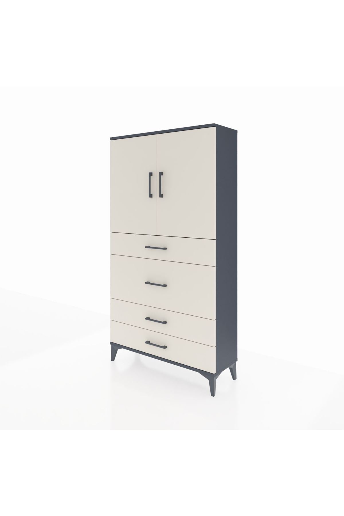Arges Dolap 3 Raflı 4 Çekmeceli 2 Kapaklı 88x30x163 - S21M139V4A