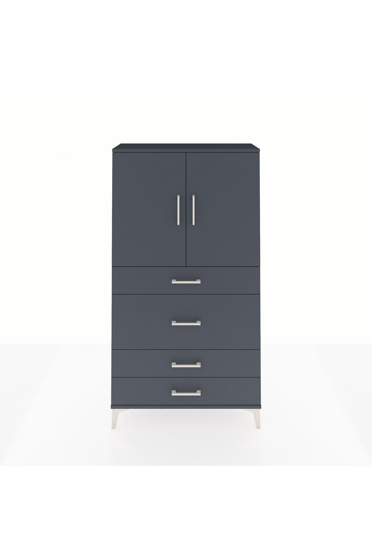 Arges Dolap 3 Raflı 4 Çekmeceli 2 Kapaklı 88x30x163 - S21M139V5A