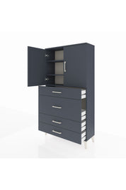 Arges Dolap 3 Raflı 4 Çekmeceli 2 Kapaklı 88x30x163 - S21M139V5A