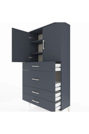 Arges Dolap 3 Raflı 4 Çekmeceli 2 Kapaklı 88x30x163 - S21M139V5A
