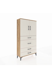 Arges Dolap 3 Raflı 4 Çekmeceli 2 Kapaklı 88x30x163 - S21M139V7A