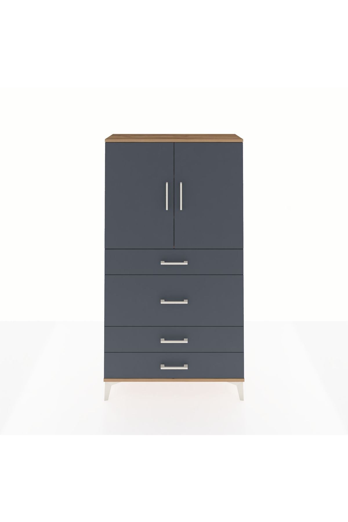 Arges Dolap 3 Raflı 4 Çekmeceli 2 Kapaklı 88x30x163 - S21M139V8A