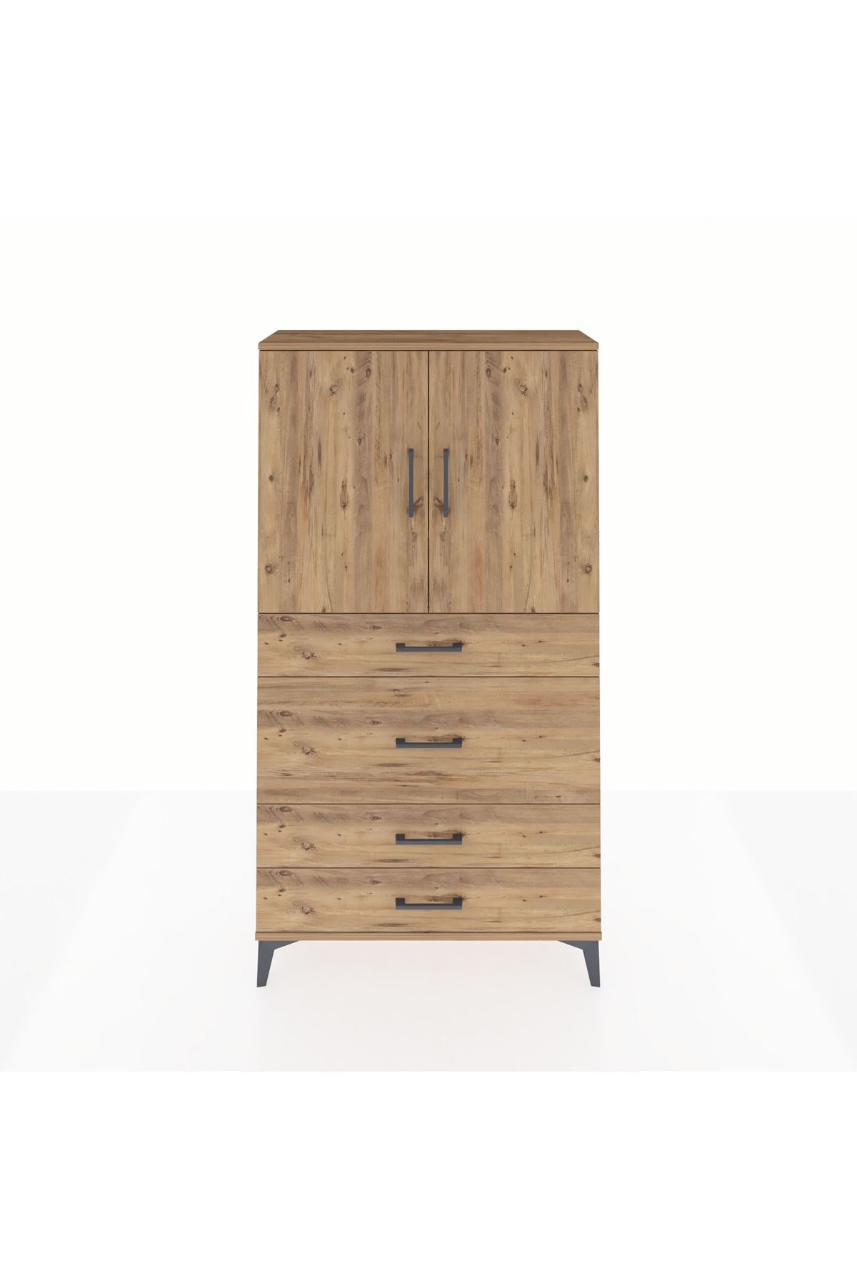 Arges Dolap 3 Raflı 4 Çekmeceli 2 Kapaklı 88x30x163 - S21M139V9A