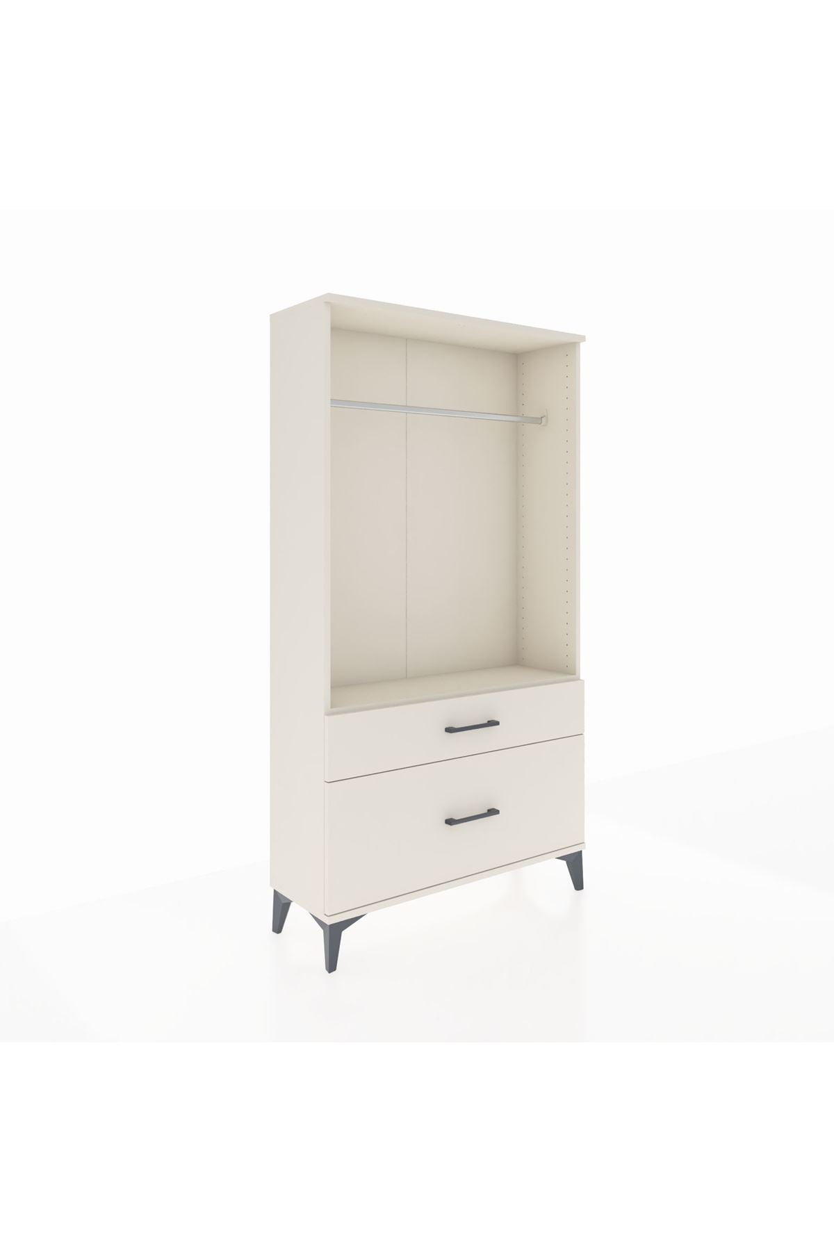 Arges Dolap Tek Raflı 2 Çekmeceli Tek Askılı 88x30x163 - S21M141V1A