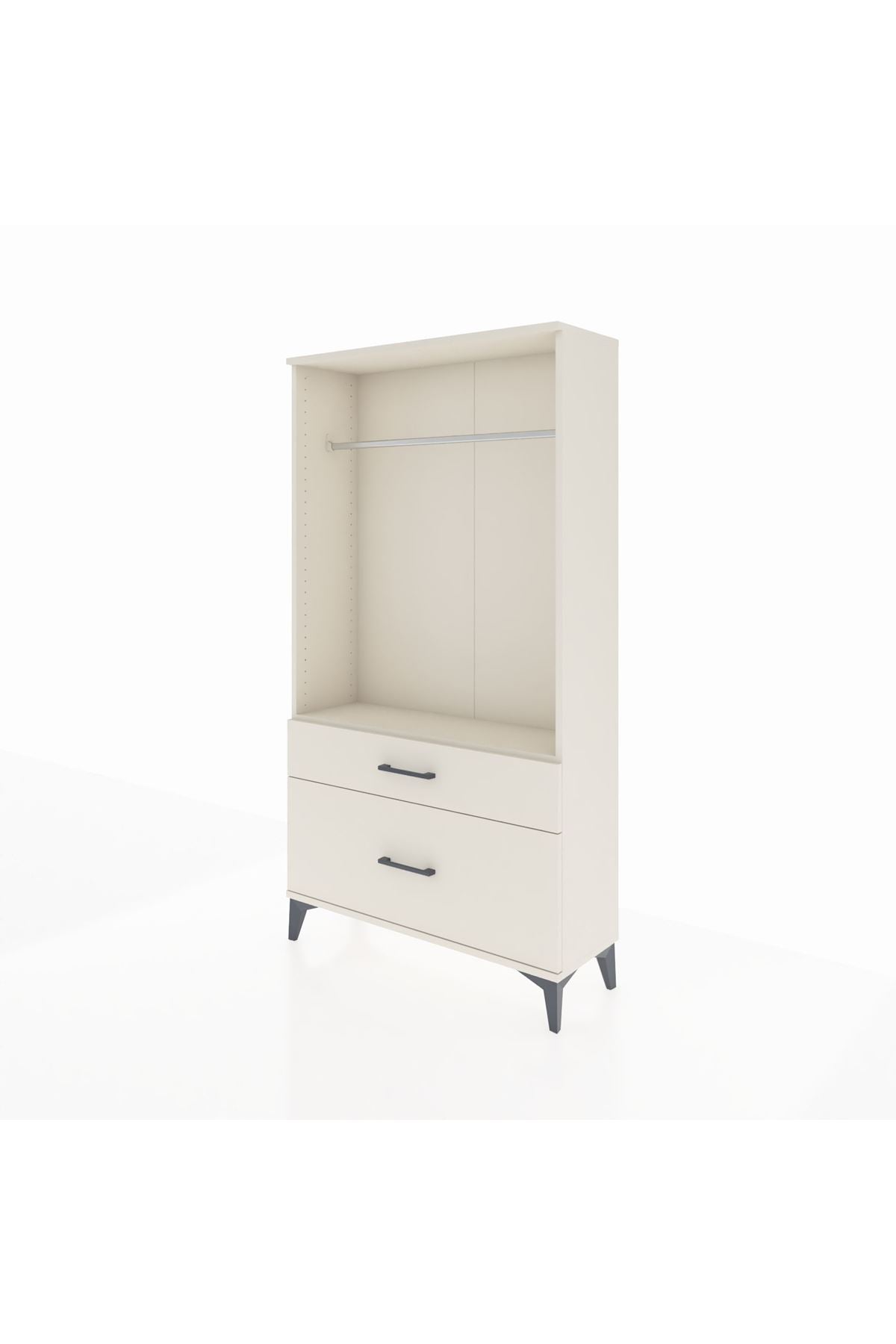Arges Dolap Tek Raflı 2 Çekmeceli Tek Askılı 88x30x163 - S21M141V1A