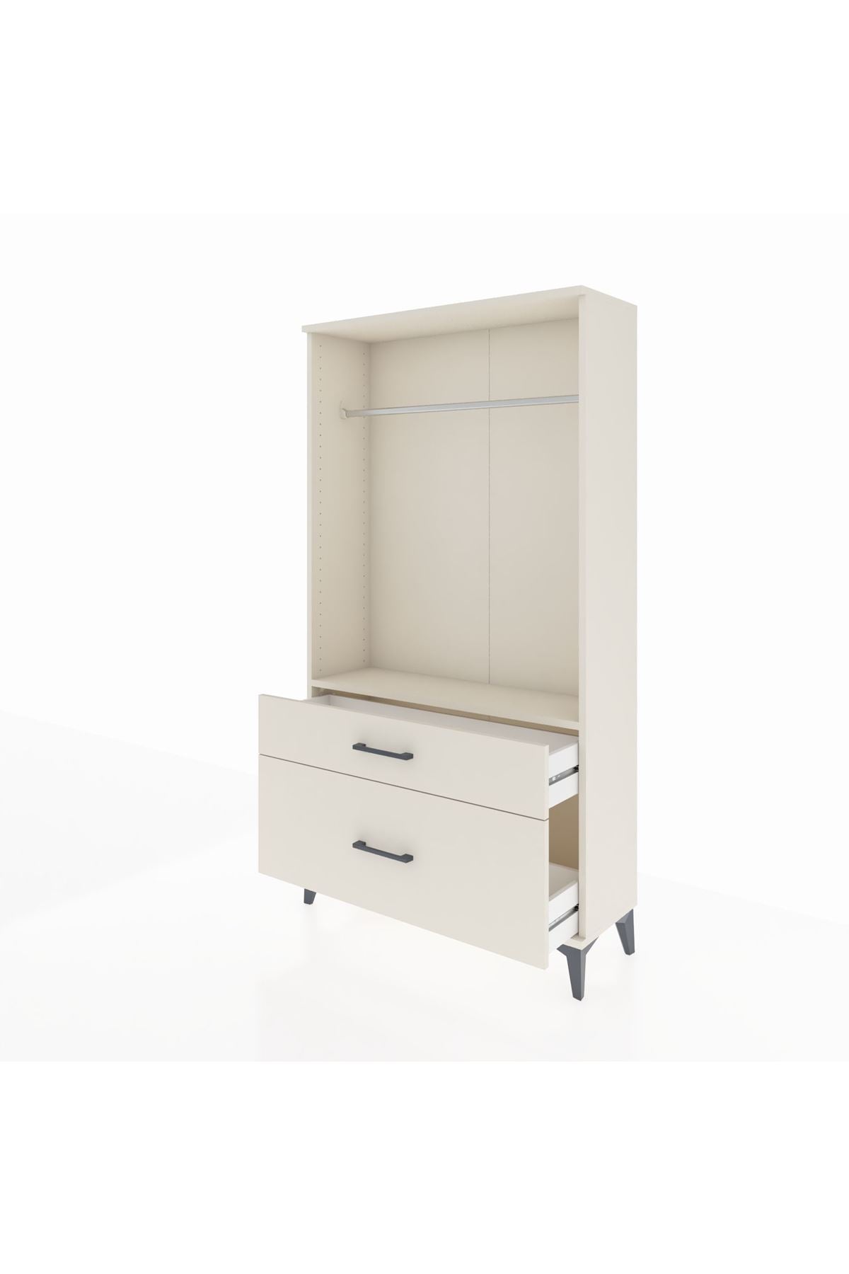 Arges Dolap Tek Raflı 2 Çekmeceli Tek Askılı 88x30x163 - S21M141V1A