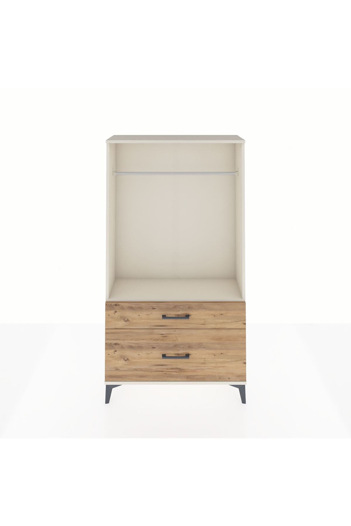 Arges Dolap Tek Raflı 2 Çekmeceli Tek Askılı 88x30x163 - S21M141V3A