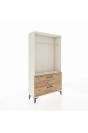 Arges Dolap Tek Raflı 2 Çekmeceli Tek Askılı 88x30x163 - S21M141V3A