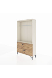 Arges Dolap Tek Raflı 2 Çekmeceli Tek Askılı 88x30x163 - S21M141V3A