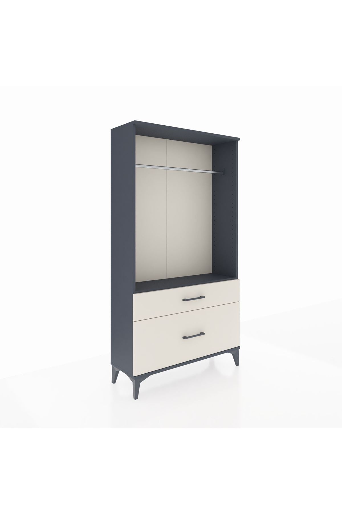 Arges Dolap Tek Raflı 2 Çekmeceli Tek Askılı 88x30x163 - S21M141V4A