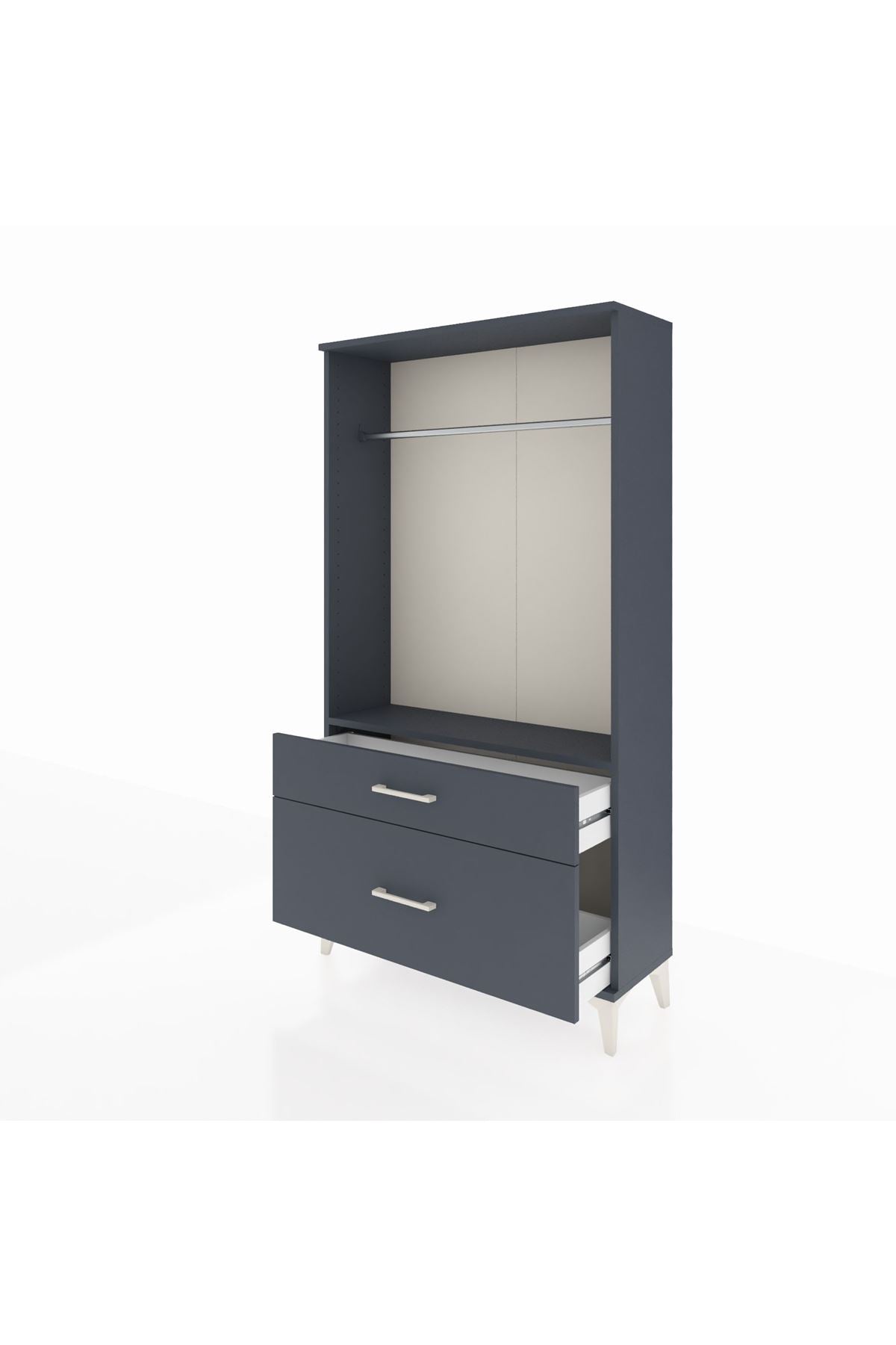 Arges Dolap Tek Raflı 2 Çekmeceli Tek Askılı 88x30x163 - S21M141V5A
