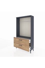 Arges Dolap Tek Raflı 2 Çekmeceli Tek Askılı 88x30x163 - S21M141V6A