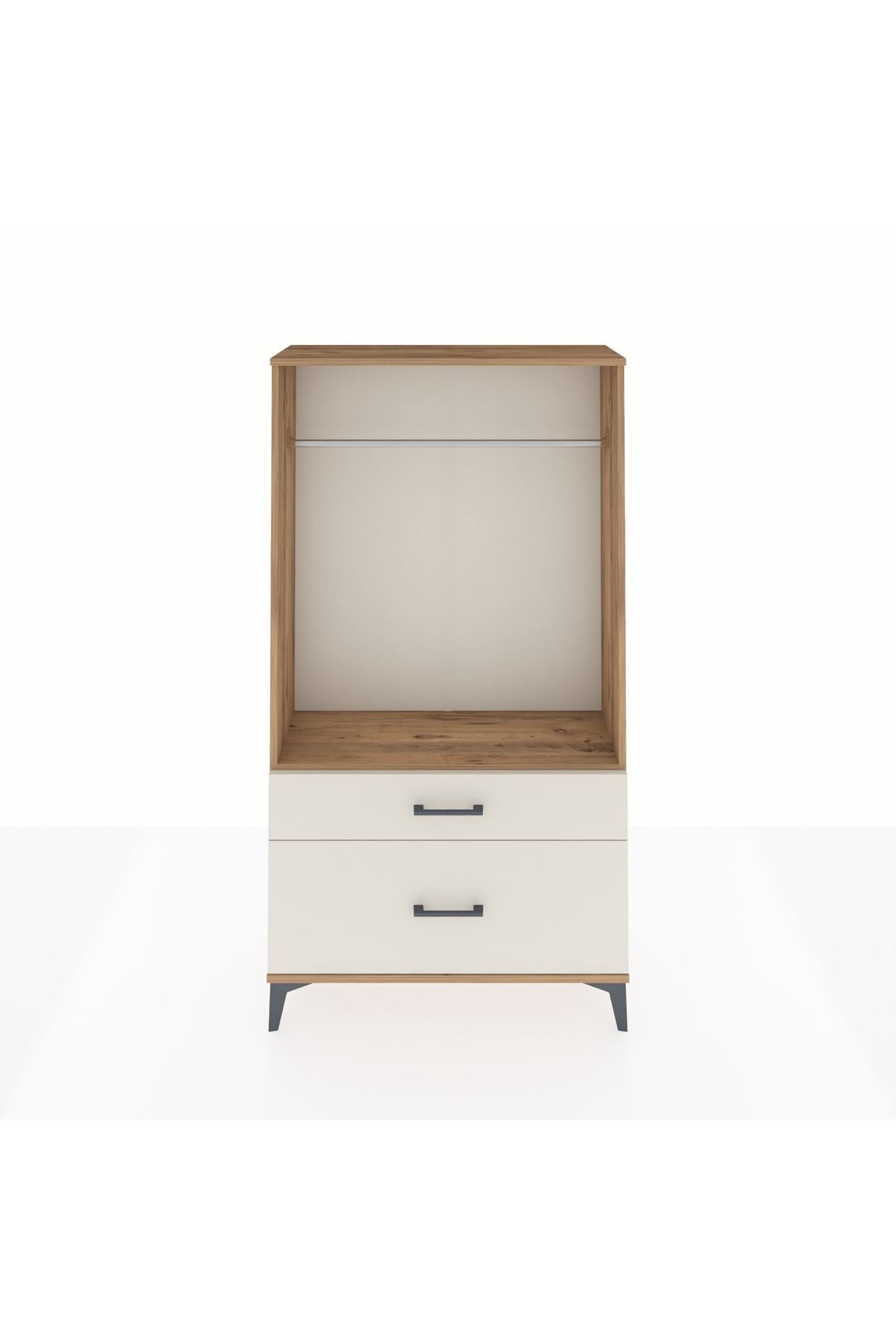 Arges Dolap Tek Raflı 2 Çekmeceli Tek Askılı 88x30x163 - S21M141V7A