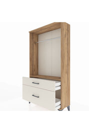 Arges Dolap Tek Raflı 2 Çekmeceli Tek Askılı 88x30x163 - S21M141V7A