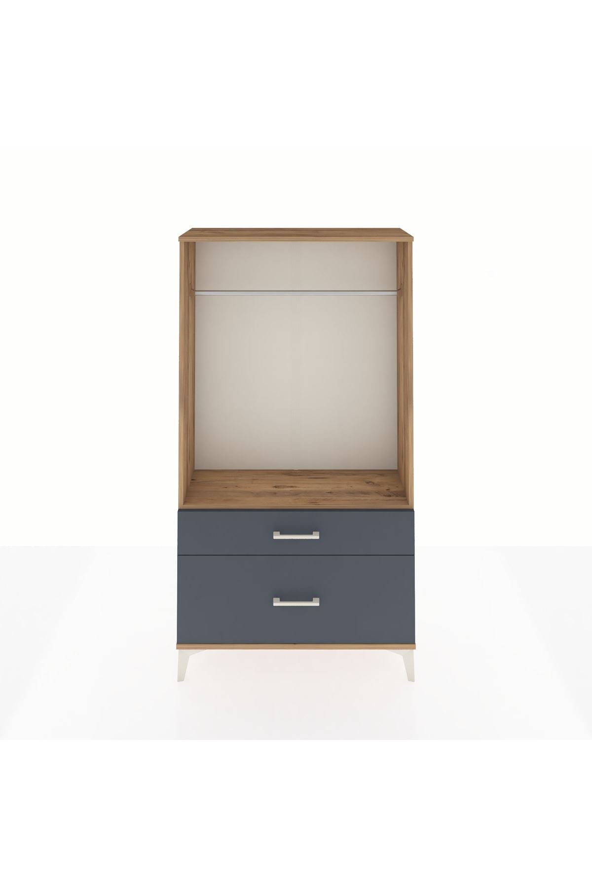 Arges Dolap Tek Raflı 2 Çekmeceli Tek Askılı 88x30x163 - S21M141V8A