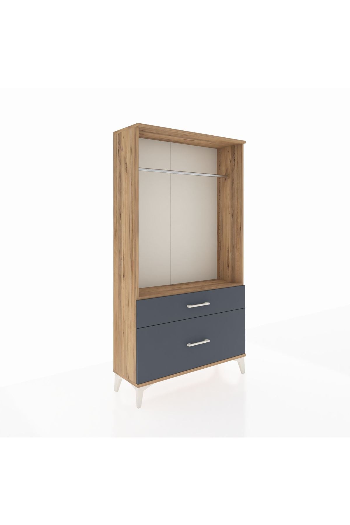 Arges Dolap Tek Raflı 2 Çekmeceli Tek Askılı 88x30x163 - S21M141V8A