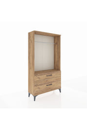 Arges Dolap Tek Raflı 2 Çekmeceli Tek Askılı 88x30x163 - S21M141V9A