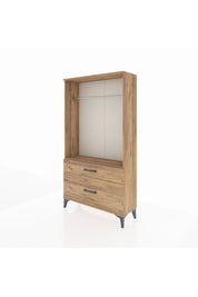 Arges Dolap Tek Raflı 2 Çekmeceli Tek Askılı 88x30x163 - S21M141V9A
