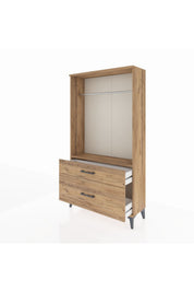 Arges Dolap Tek Raflı 2 Çekmeceli Tek Askılı 88x30x163 - S21M141V9A