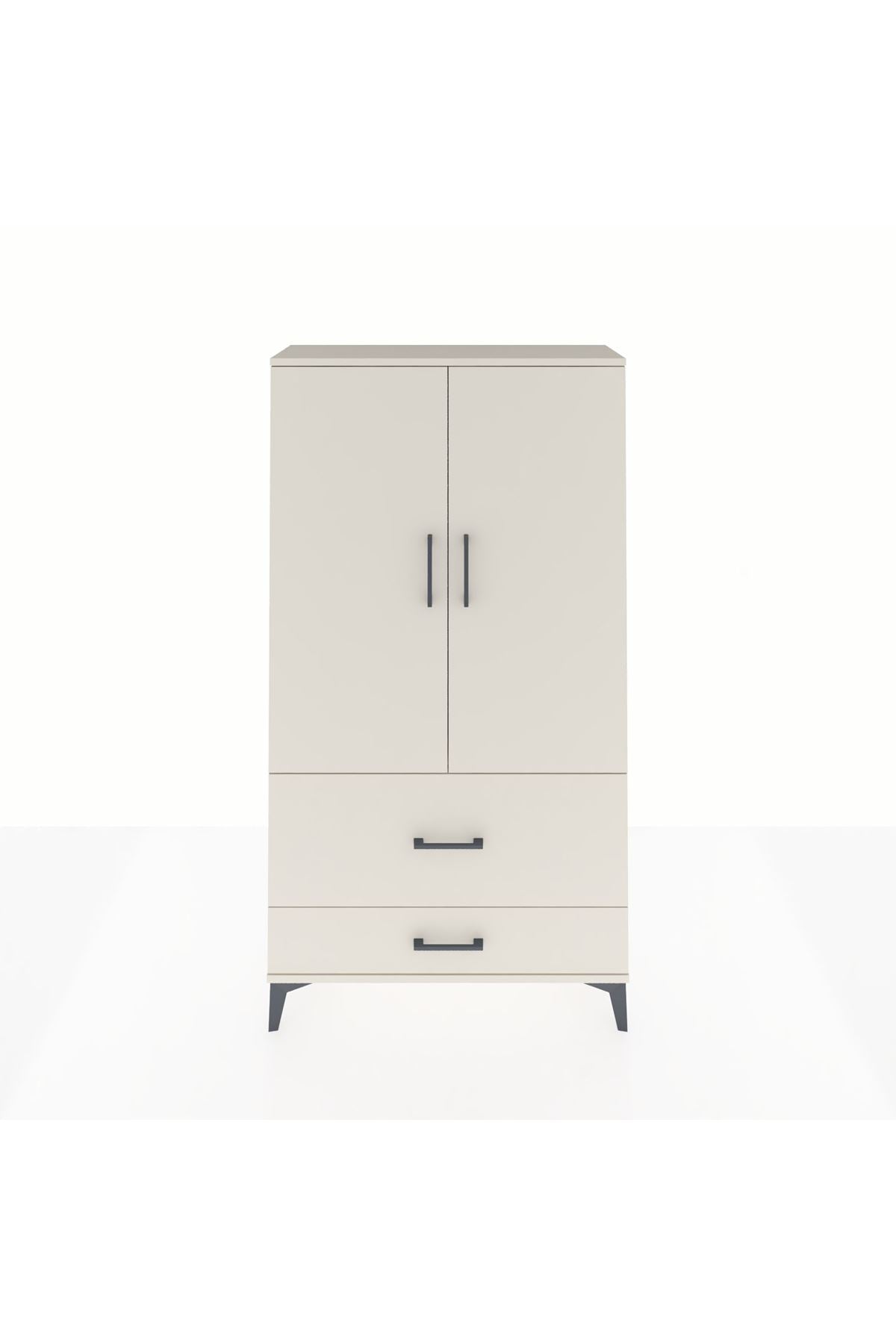 Arges Dolap Tek Raflı 2 Çekmeceli Tek Askılı 88x30x163 - S21M142V1A