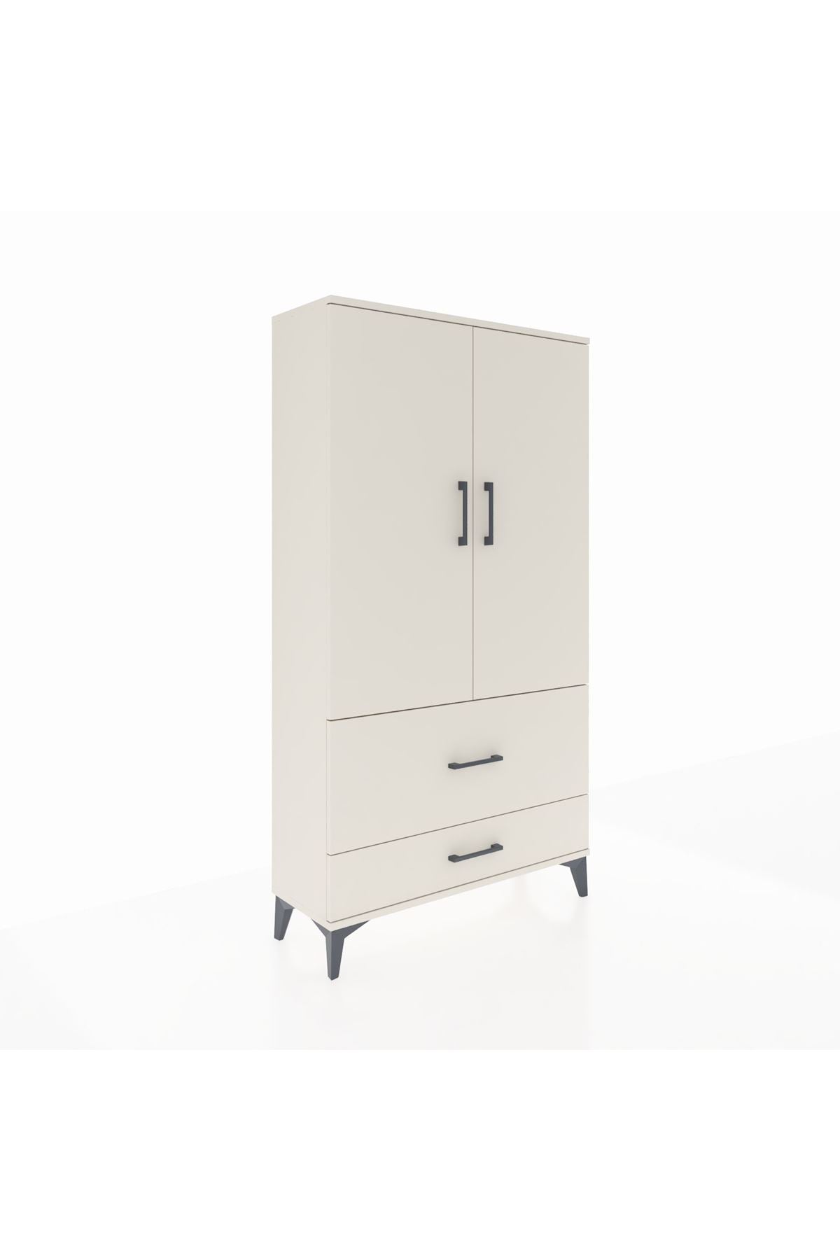 Arges Dolap Tek Raflı 2 Çekmeceli Tek Askılı 88x30x163 - S21M142V1A