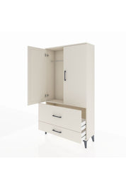 Arges Dolap Tek Raflı 2 Çekmeceli Tek Askılı 88x30x163 - S21M142V1A