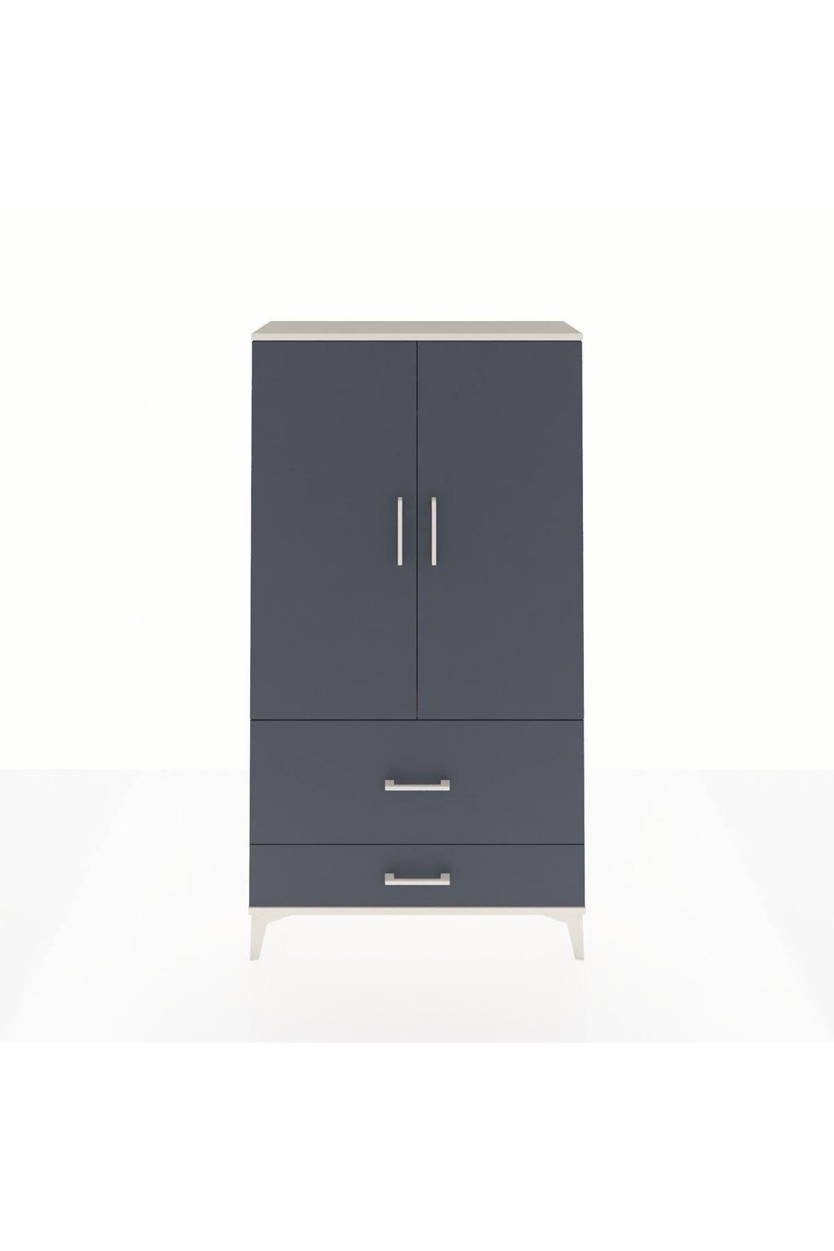 Arges Dolap Tek Raflı 2 Çekmeceli Tek Askılı 88x30x163 - S21M142V2A