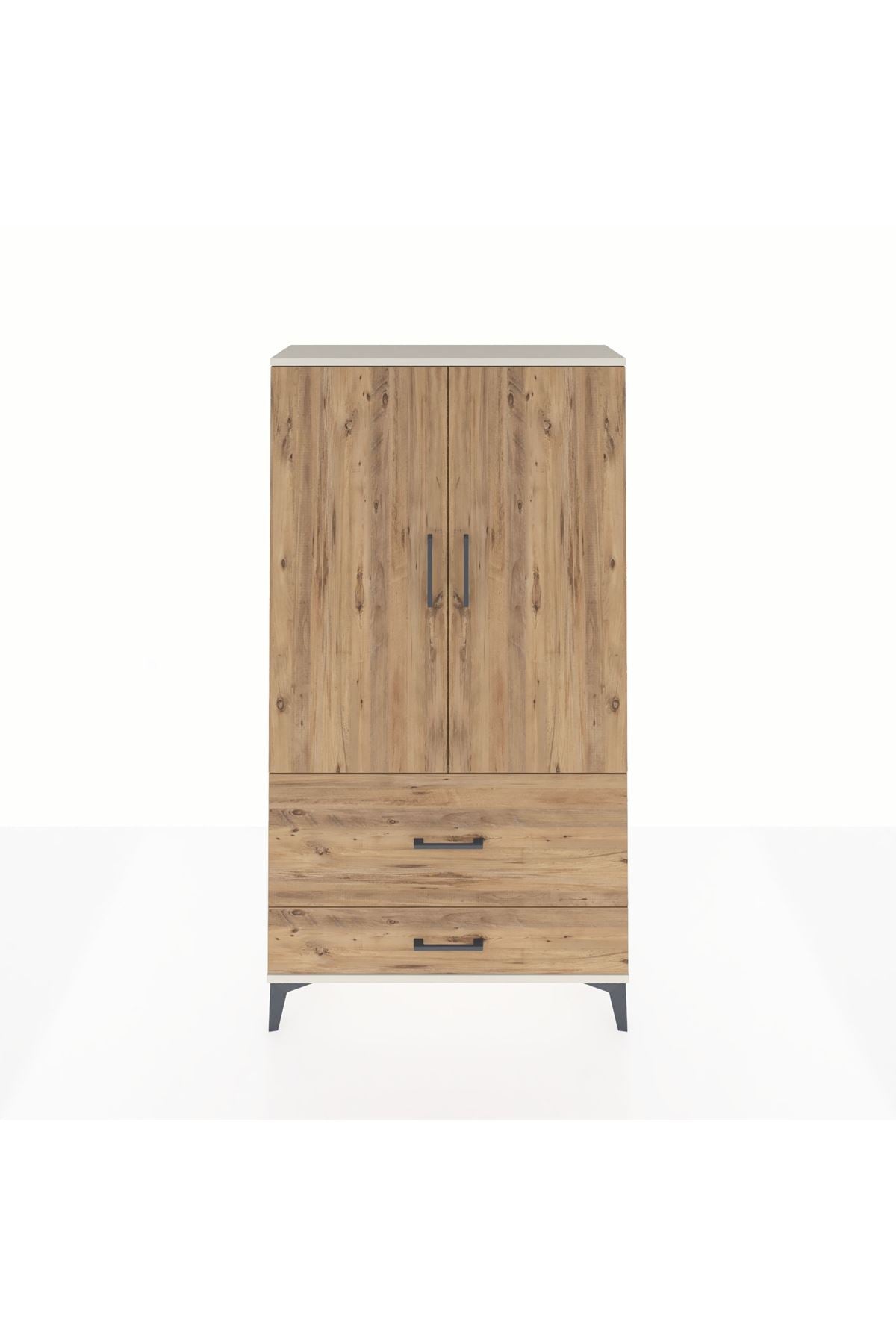 Arges Dolap Tek Raflı 2 Çekmeceli Tek Askılı 88x30x163 - S21M142V3A