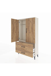 Arges Dolap Tek Raflı 2 Çekmeceli Tek Askılı 88x30x163 - S21M142V3A