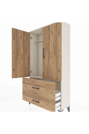 Arges Dolap Tek Raflı 2 Çekmeceli Tek Askılı 88x30x163 - S21M142V3A