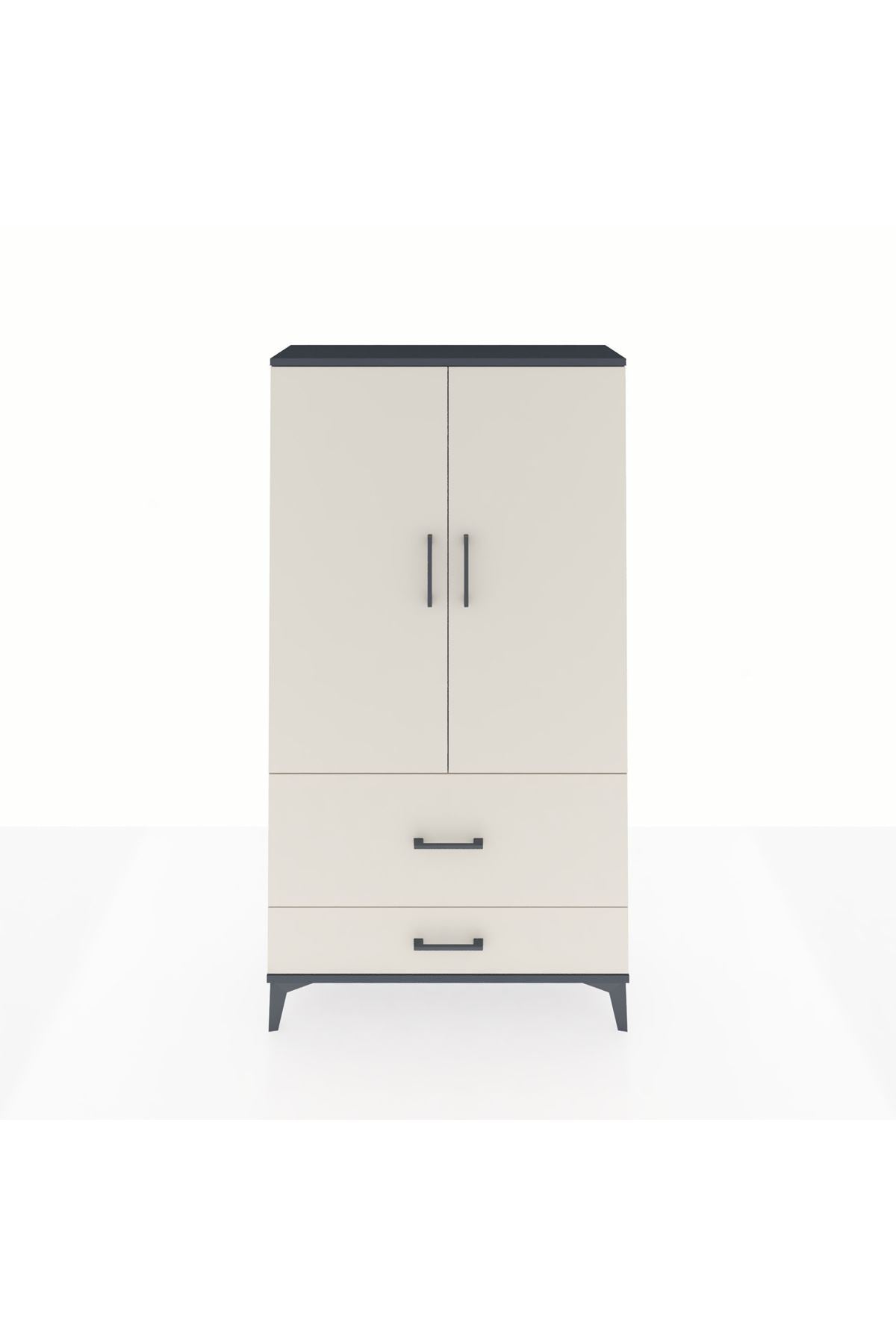 Arges Dolap Tek Raflı 2 Çekmeceli Tek Askılı 88x30x163 - S21M142V4A