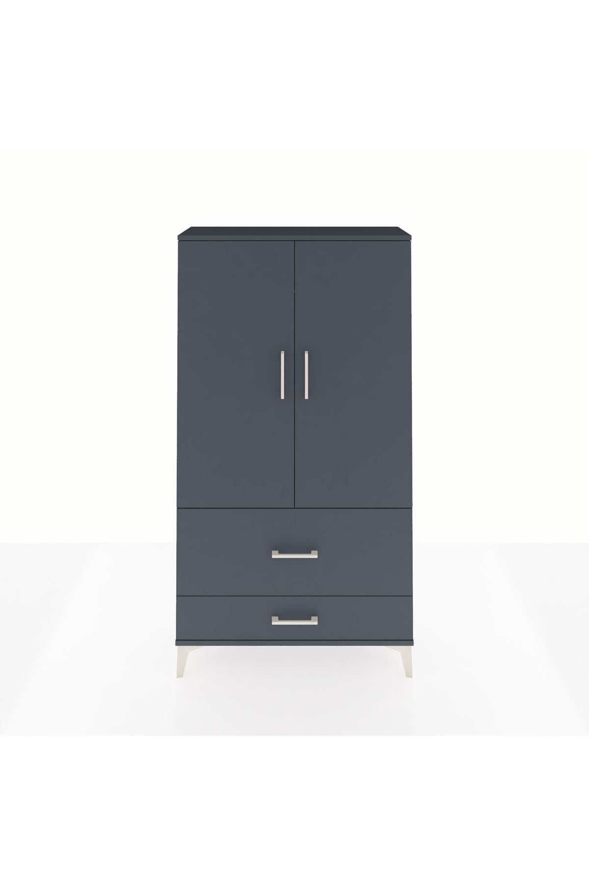Arges Dolap Tek Raflı 2 Çekmeceli Tek Askılı 88x30x163 - S21M142V5A