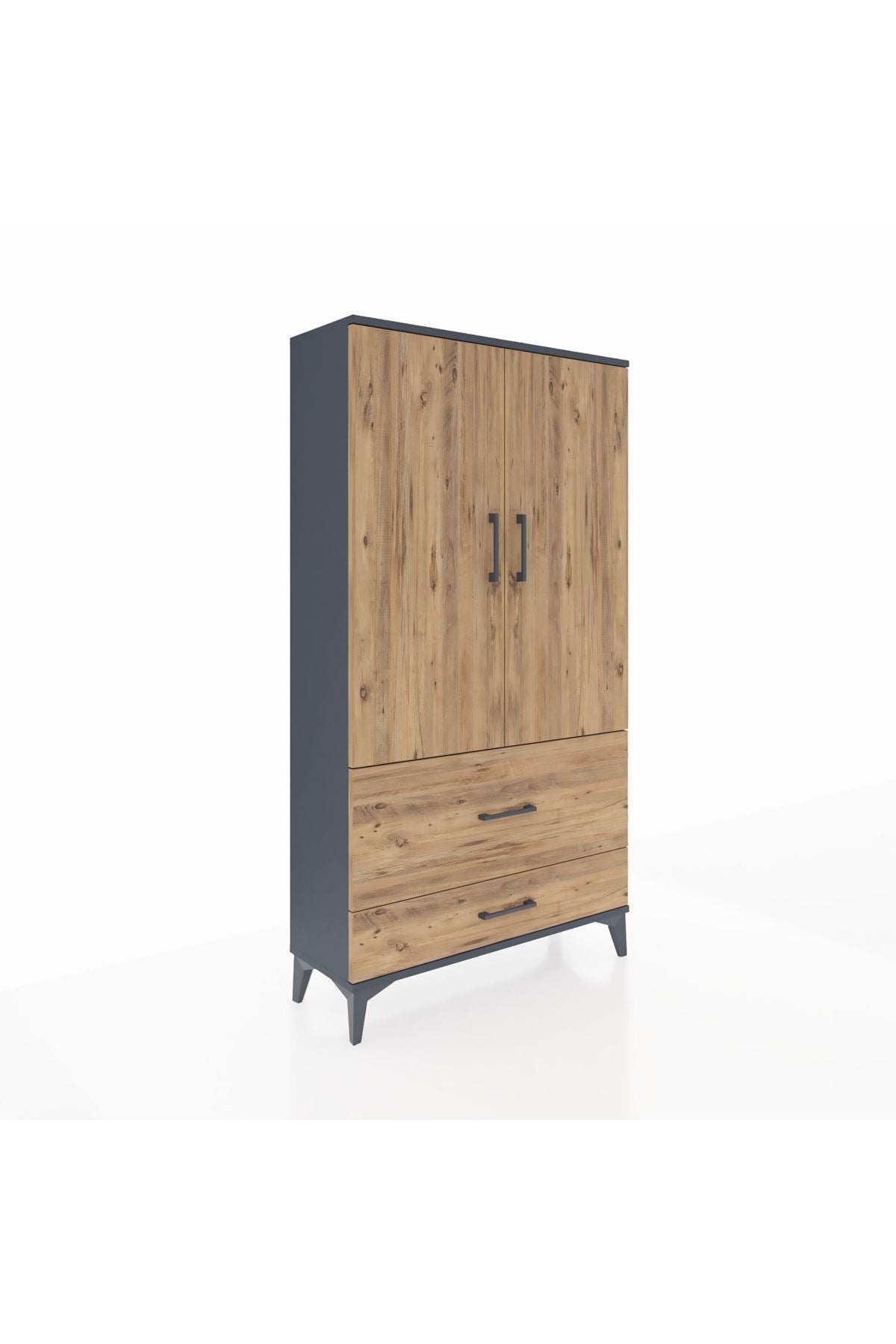 Arges Dolap Tek Raflı 2 Çekmeceli Tek Askılı 88x30x163 - S21M142V6A