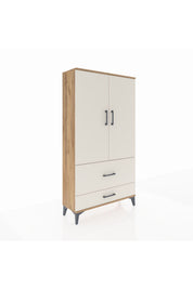 Arges Dolap Tek Raflı 2 Çekmeceli Tek Askılı 88x30x163 - S21M142V7A