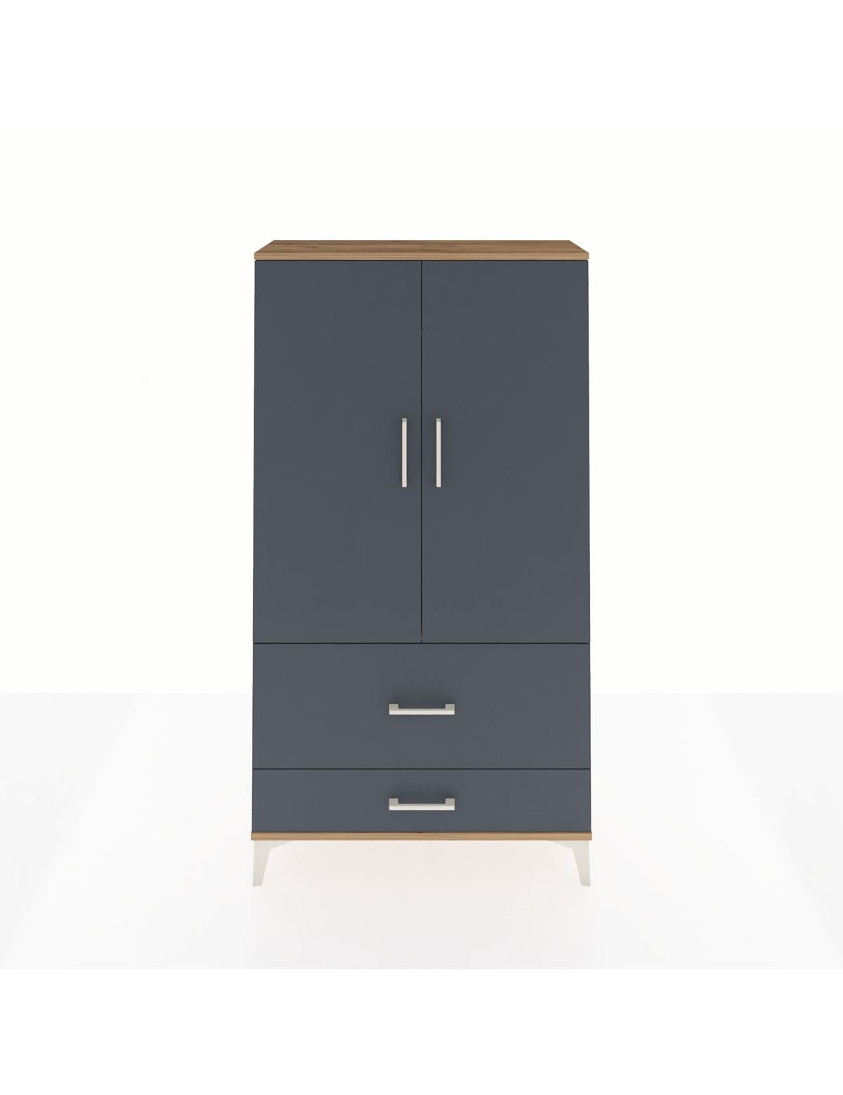 Arges Dolap Tek Raflı 2 Çekmeceli Tek Askılı 88x30x163 - S21M142V8A