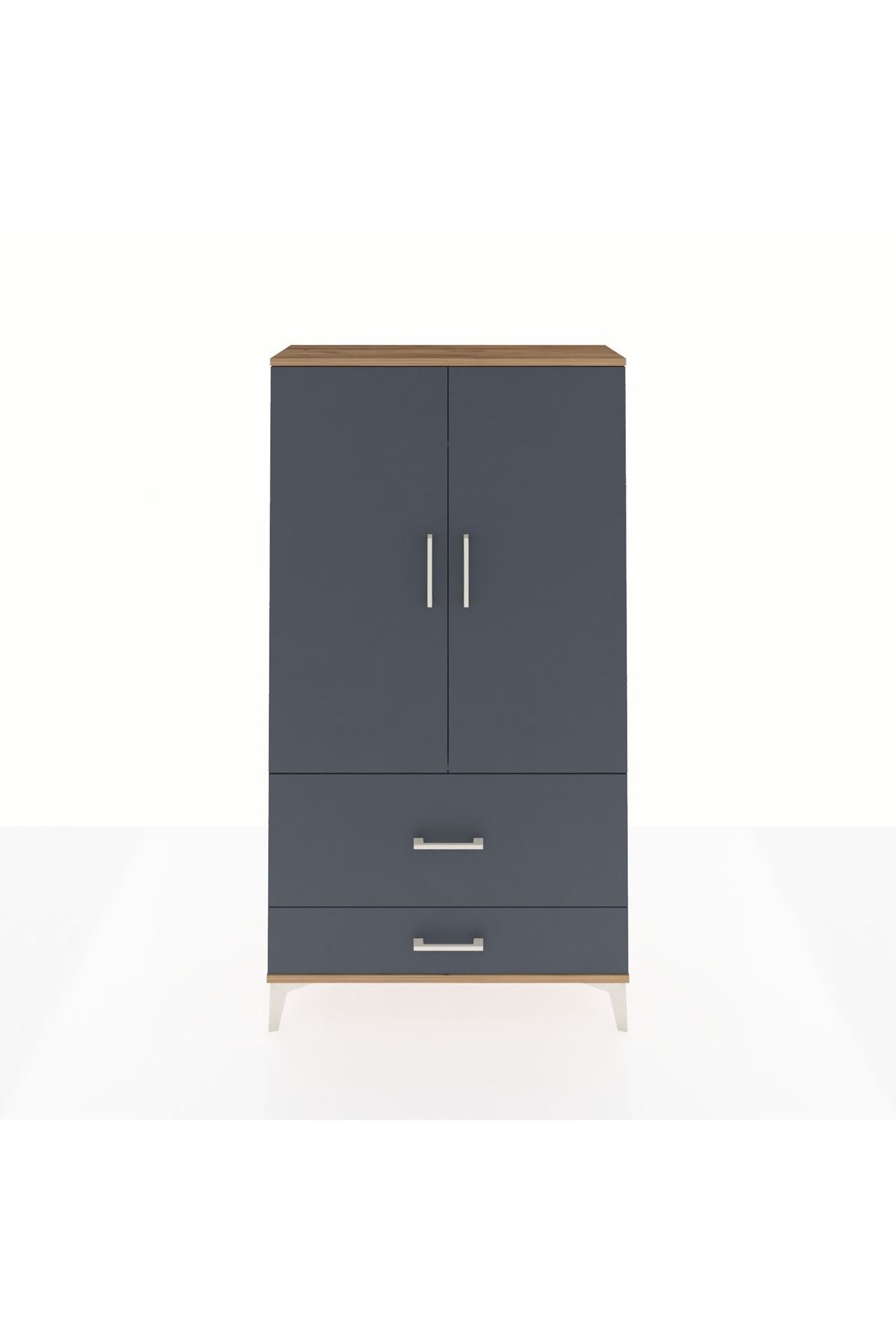 Arges Dolap Tek Raflı 2 Çekmeceli Tek Askılı 88x30x163 - S21M142V8A