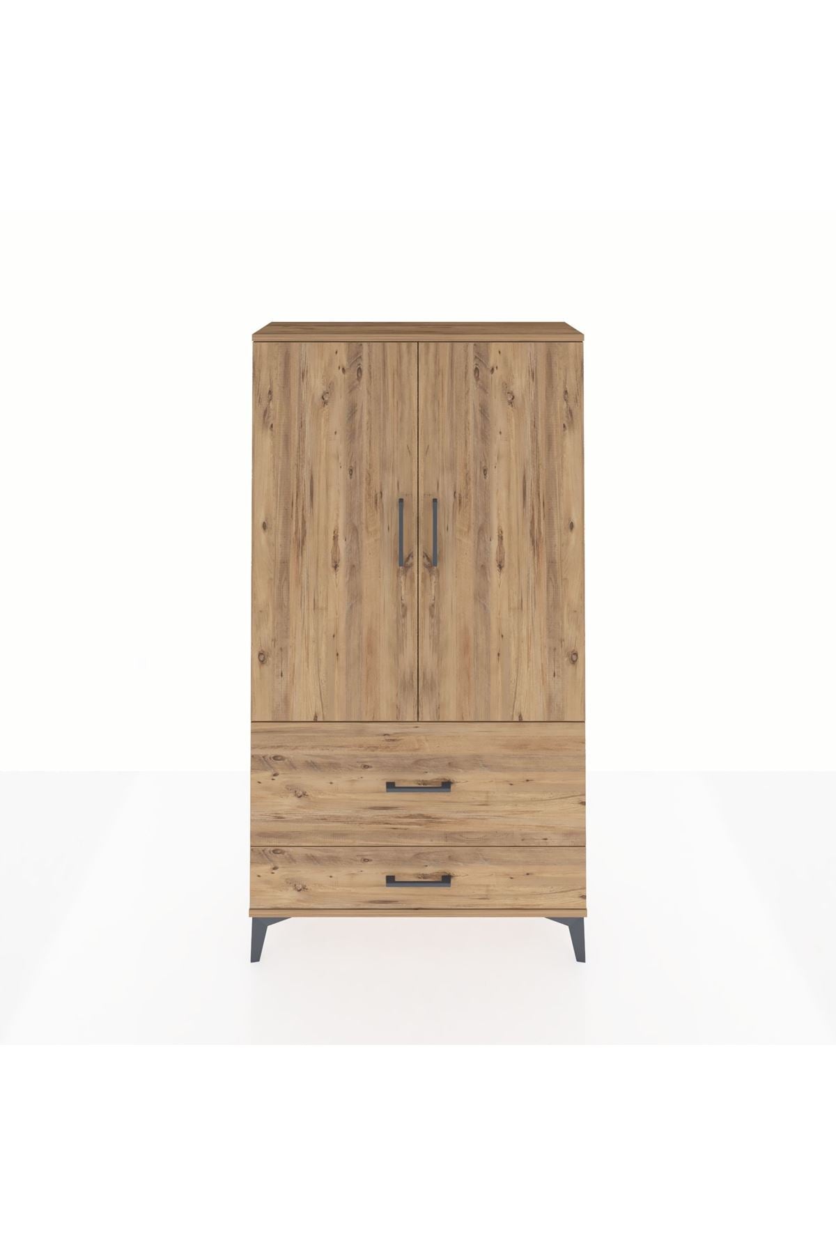 Arges Dolap Tek Raflı 2 Çekmeceli Tek Askılı 88x30x163 - S21M142V9A