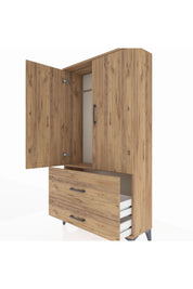Arges Dolap Tek Raflı 2 Çekmeceli Tek Askılı 88x30x163 - S21M142V9A