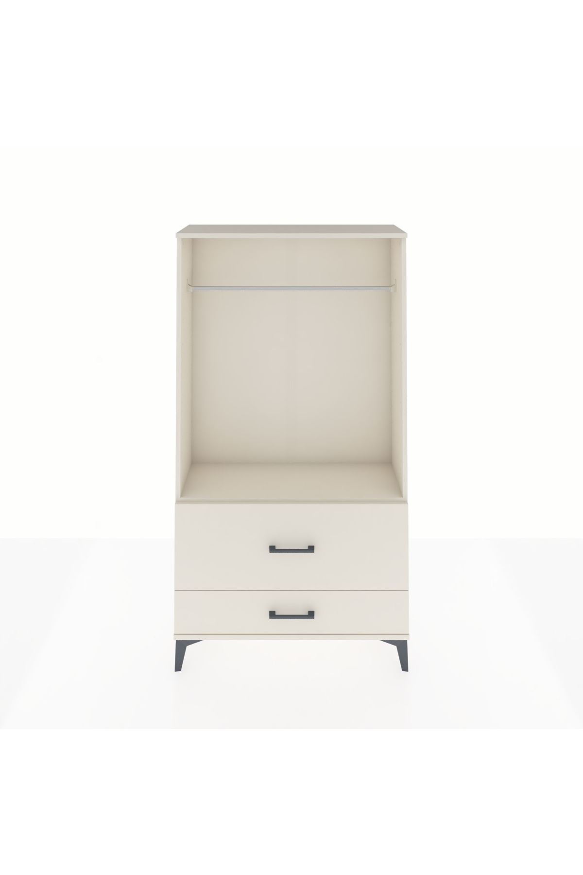 Arges Dolap Tek Raflı 2 Çekmeceli Tek Askılı 88x30x163 - S21M143V1A
