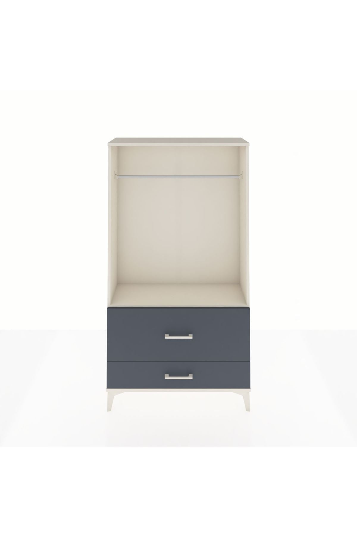 Arges Dolap Tek Raflı 2 Çekmeceli Tek Askılı 88x30x163 - S21M143V2A