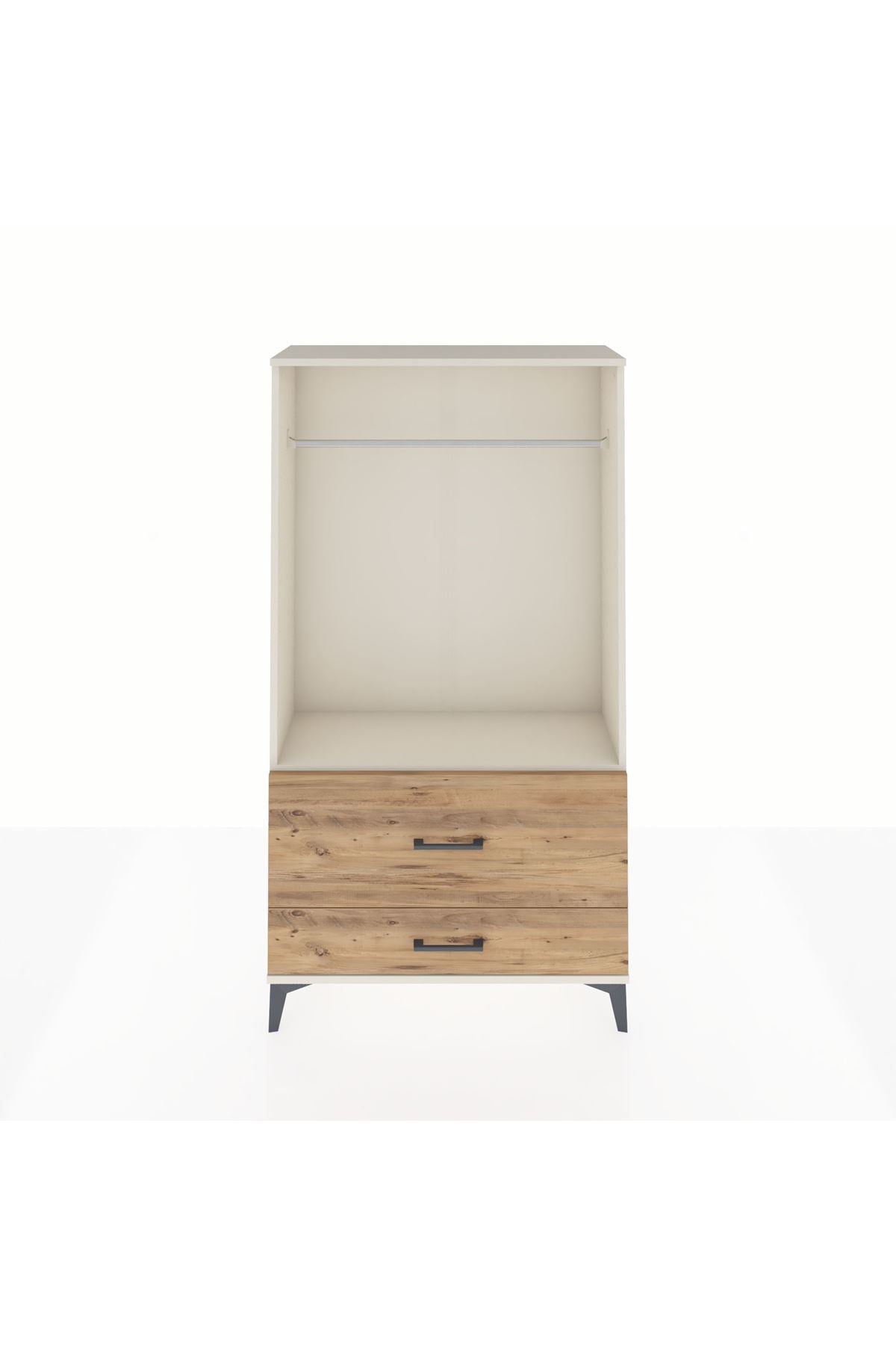 Arges Dolap Tek Raflı 2 Çekmeceli Tek Askılı 88x30x163 - S21M143V3A