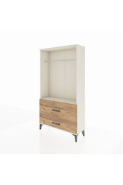 Arges Dolap Tek Raflı 2 Çekmeceli Tek Askılı 88x30x163 - S21M143V3A