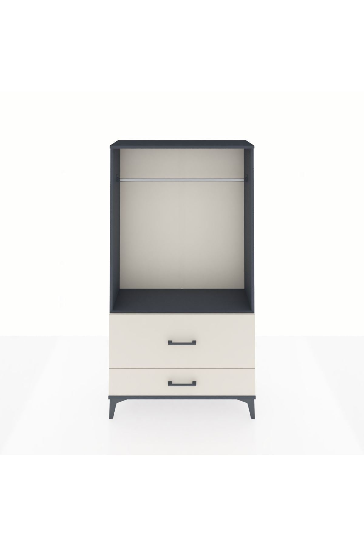 Arges Dolap Tek Raflı 2 Çekmeceli Tek Askılı 88x30x163 - S21M143V4A