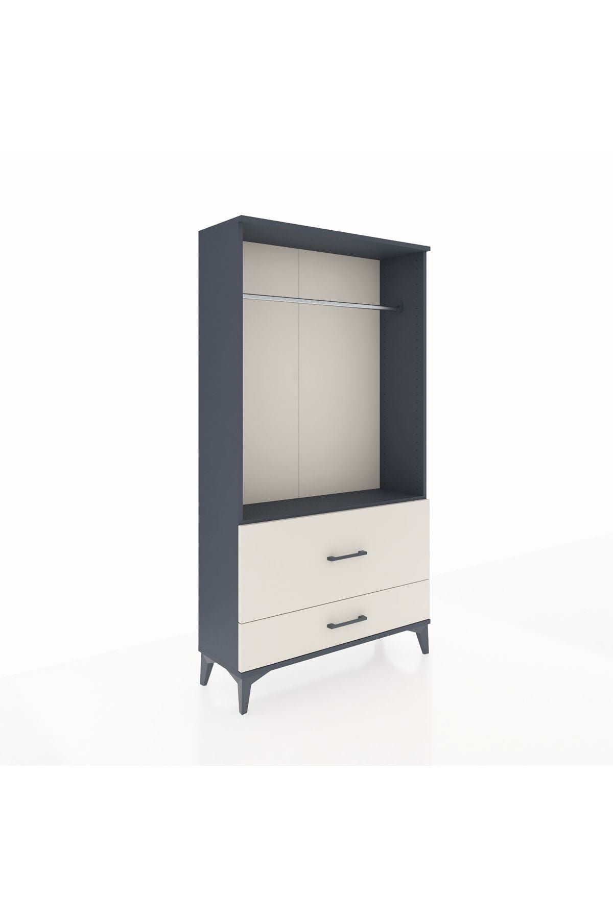 Arges Dolap Tek Raflı 2 Çekmeceli Tek Askılı 88x30x163 - S21M143V4A