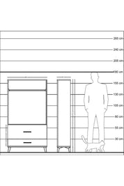 Arges Dolap Tek Raflı 2 Çekmeceli Tek Askılı 88x30x163 - S21M143V4A