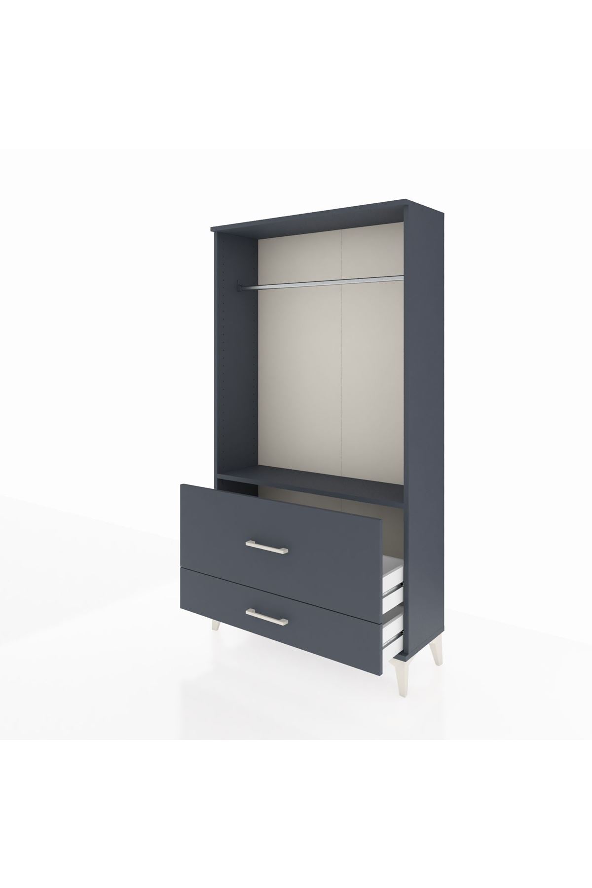 Arges Dolap Tek Raflı 2 Çekmeceli Tek Askılı 88x30x163 - S21M143V5A