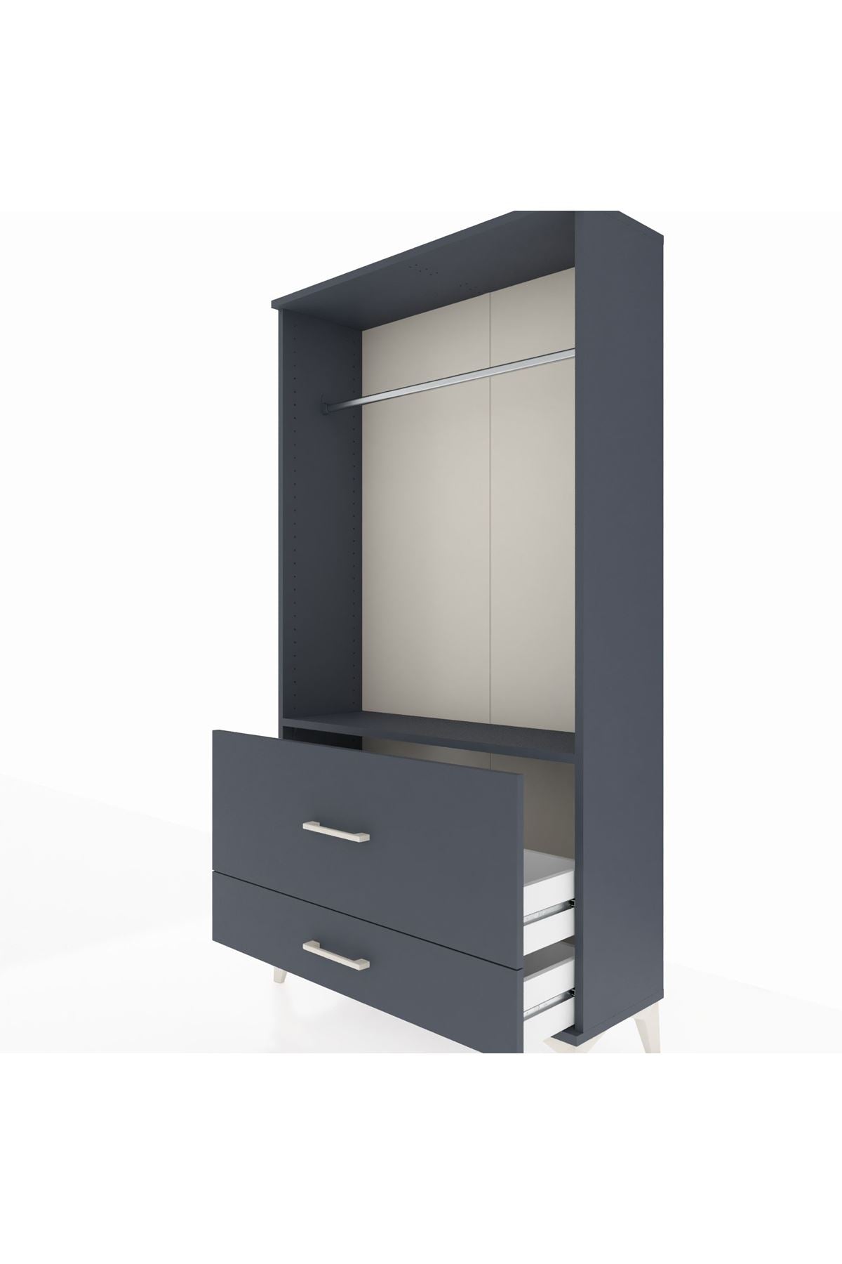 Arges Dolap Tek Raflı 2 Çekmeceli Tek Askılı 88x30x163 - S21M143V5A